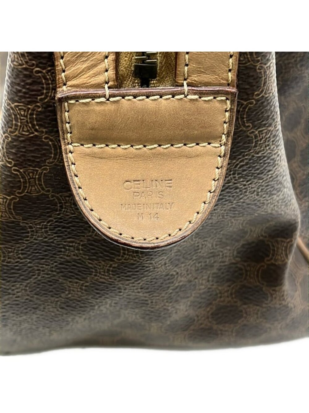 ★SOLD★ Celine Boston Bag Macadam Pattern Dark Brown No Lock Leather - Picture 8 of 12